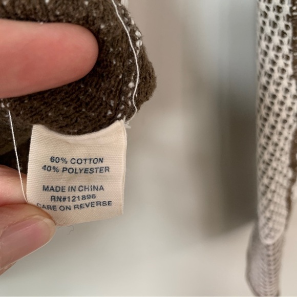 Title Nine Brown & Cream Sweater Jacket w/Hood Size S - Picture 7 of 8